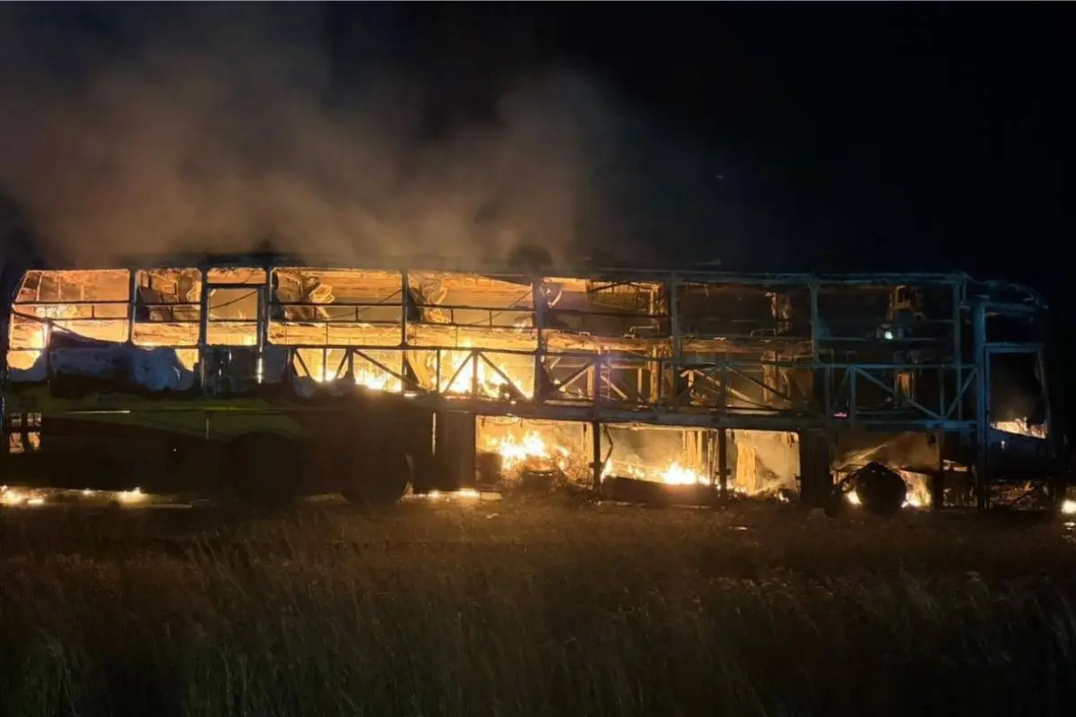 Bus caught in fire | Photo: Special Arrangement