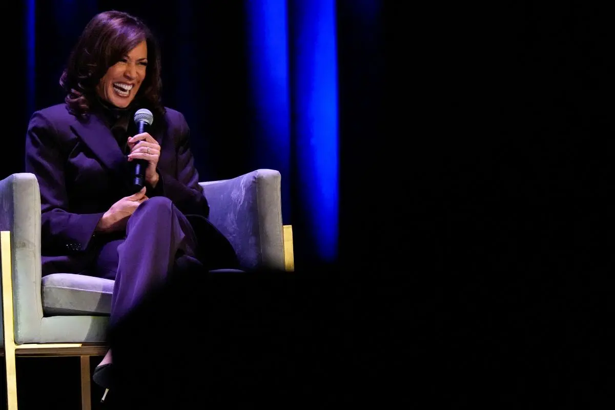 Former Vice President Kamala Harris speaks about her new book, '107 Days,' during an event on Friday, Oct. 17, 2025 (Photo: AP)
