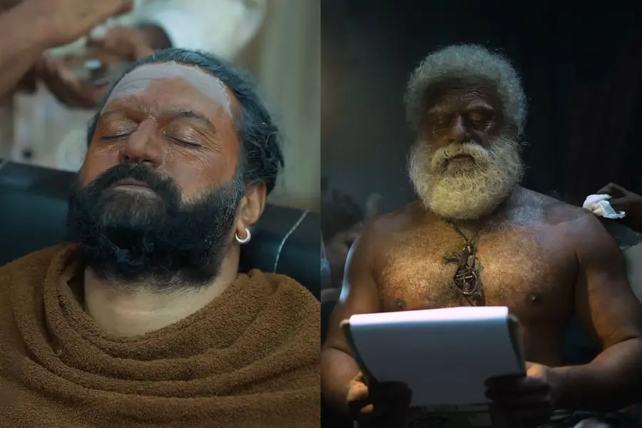 പുലർച്ചെ പന്ത്രണ്ടര മുതൽ ആറുമണിക്കൂറോളം നീണ്ട മേക്കപ്പ്, അധികമാരും തിരിച്ചറിയാതിരുന്ന ആ 'മായക്കാരൻ' ഋഷഭ് തന്നെ; മേക്കിങ് വീഡിയോ
