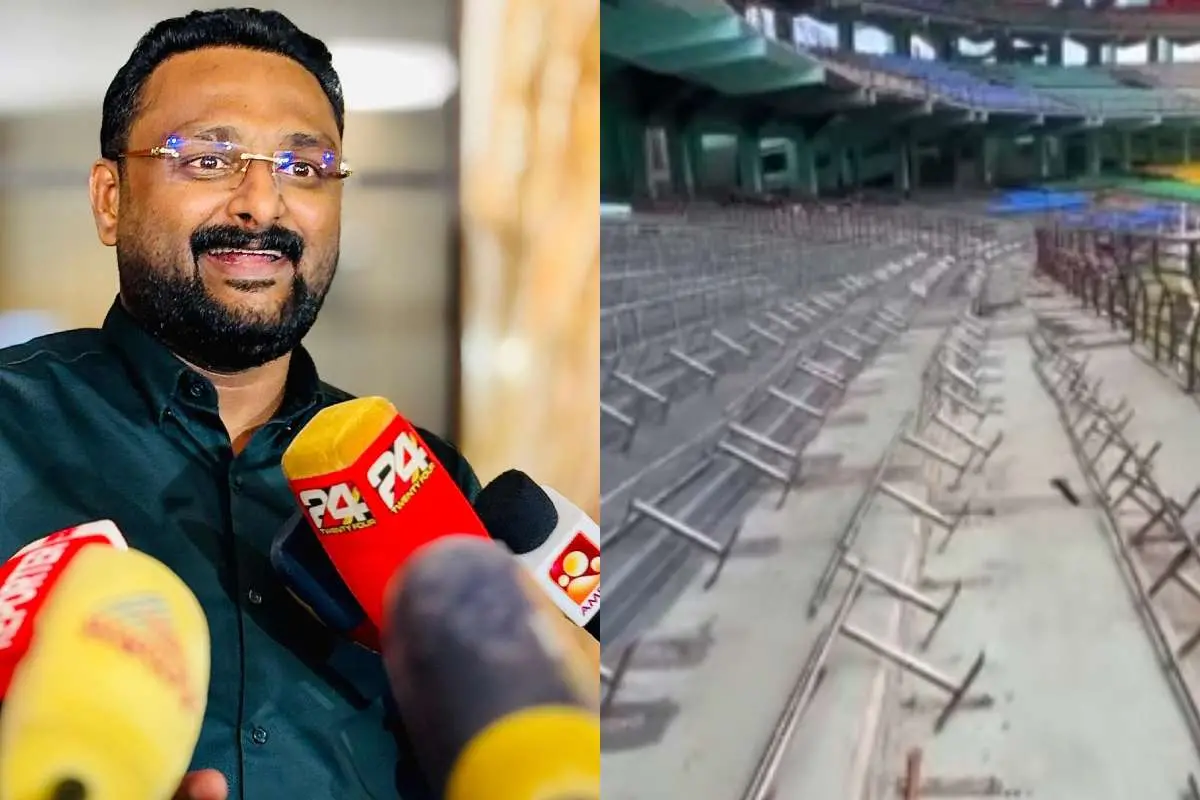Sponsor Anto Augustine, Kaloor Stadium | Photo: facebook.com/AntoAugustineM, Screengrab: Mathrubhumi News