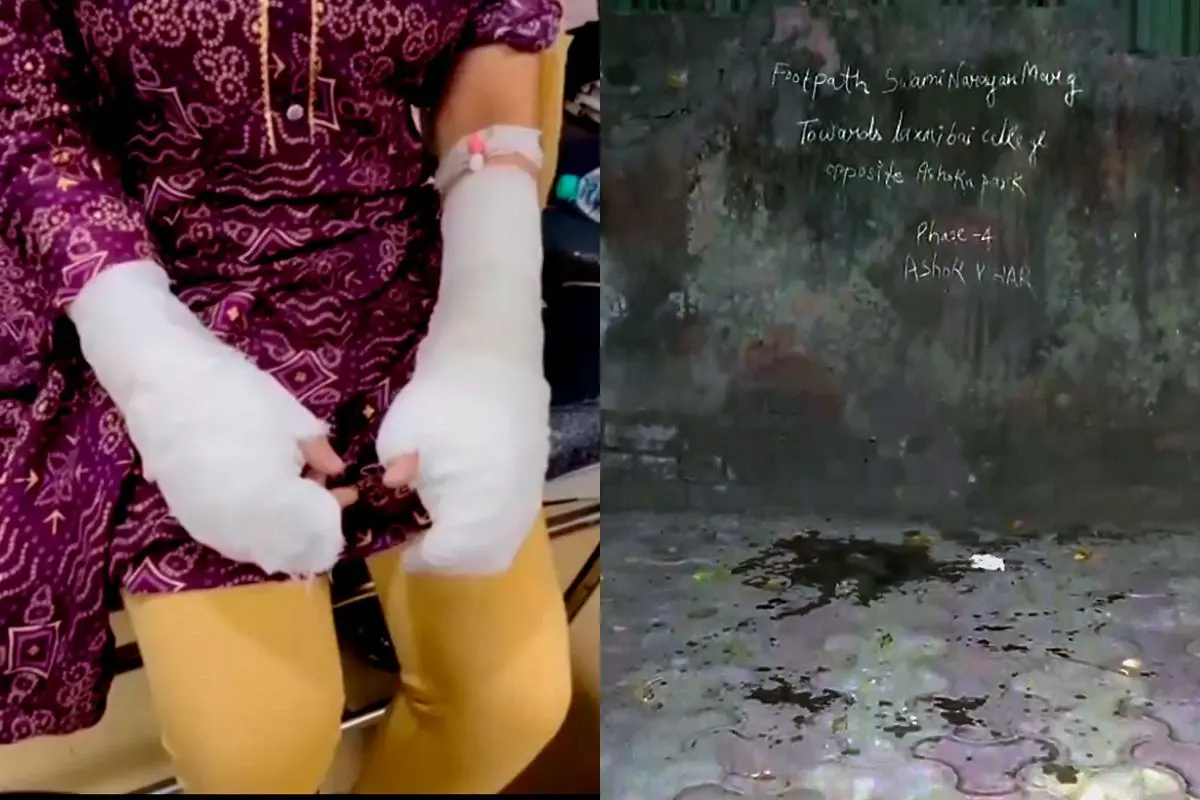 The spot where the 21-year-old student was allegedly attacked (R) | Photo: PTI