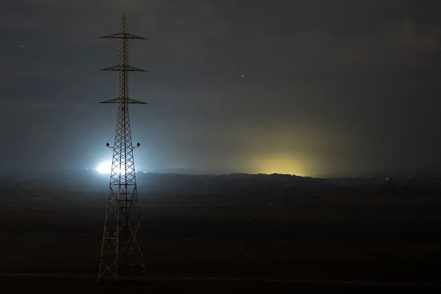 Smoke raises after an Israeli army strike in Northern Gaza Strip, as seen from southern Israel