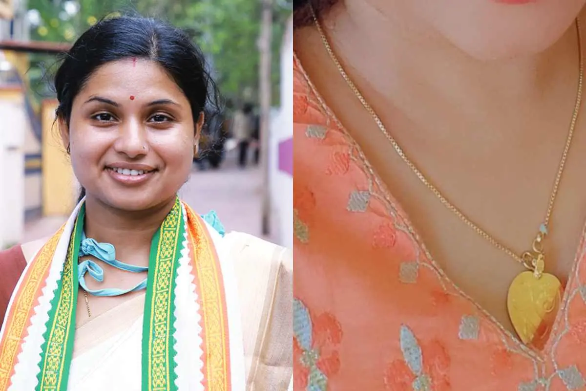 വീണാ എസ്. നായര്‍, വീണാ എസ്. നായര്‍ ഫെയ്‌സ്ബുക്കില്‍ പങ്കുവെച്ച മാലയുടെ ചിത്രം | Photo: Mathrubhumi & facebook.com/advveenanair1