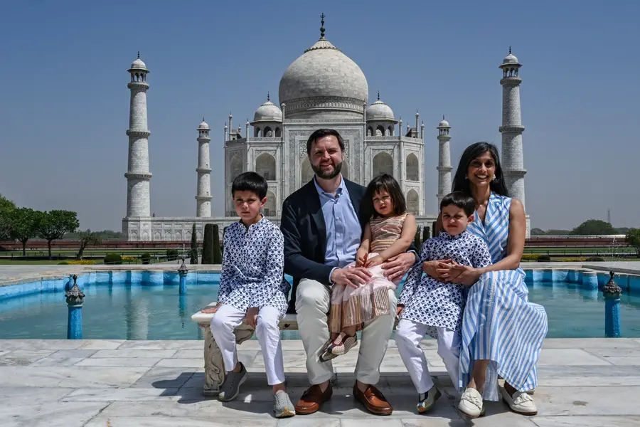 U.S. Vice President JD Vance and his family, including wife Usha Vance, visit the Taj Mahal
