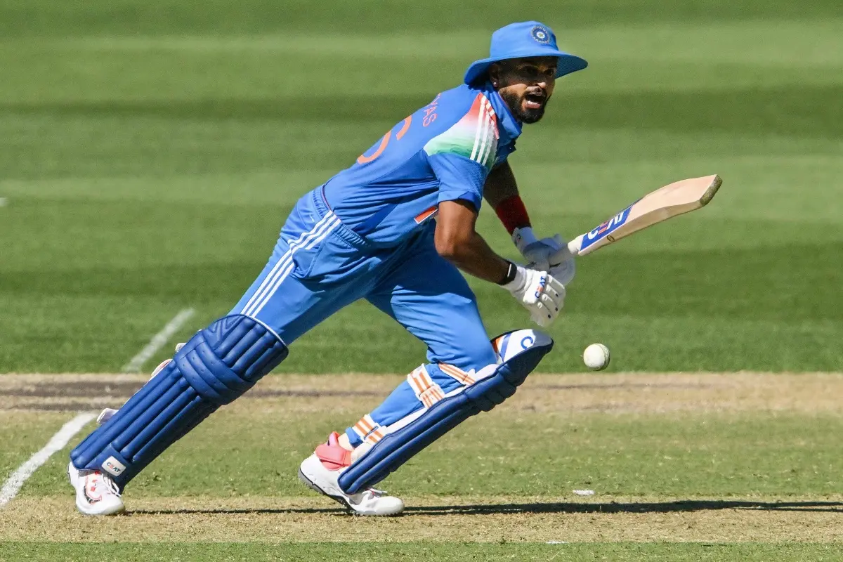 Shreyas Iyer bats during the second one-day international (ODI) men's cricket match between Australia and India at the Adelaide Oval. | Photo: AFP