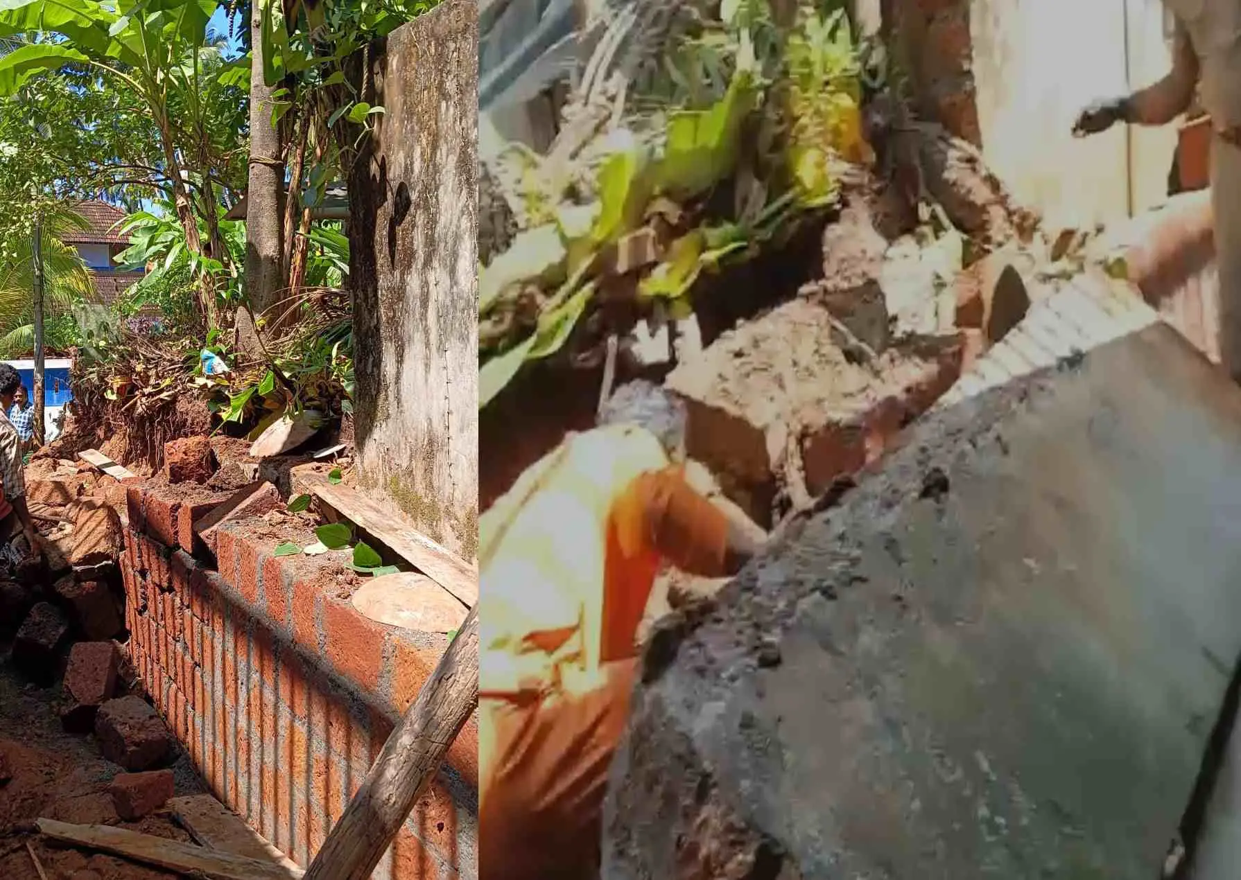 തകര്ന്നുവീണ മതില്