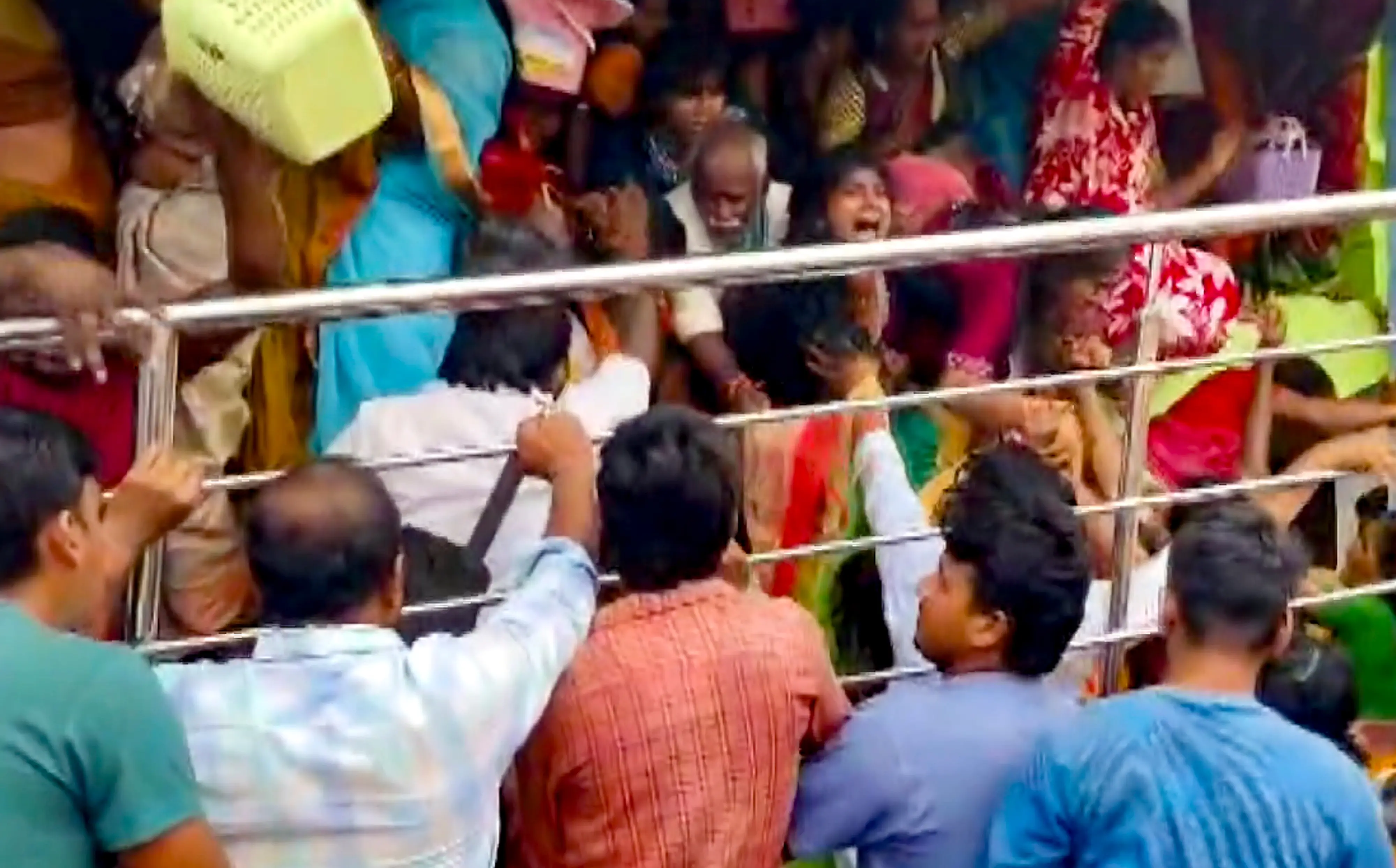 People gather at Venkateswara temple, at Kasibugga in Srikakulam district, Andhra Pradesh | PTI