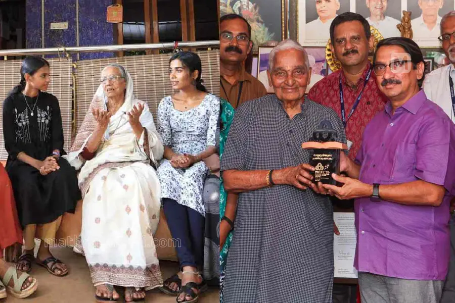 കേരളപ്പിറവിദിനത്തില്‍ മാതൃഭൂമി അന്താരാഷ്ട്ര അക്ഷരോത്സവവിളംബരം; പ്രതിഭകള്‍ക്ക് പ്രണാമമര്‍പ്പിച്ച് വിദ്യാര്‍ഥികള്‍
