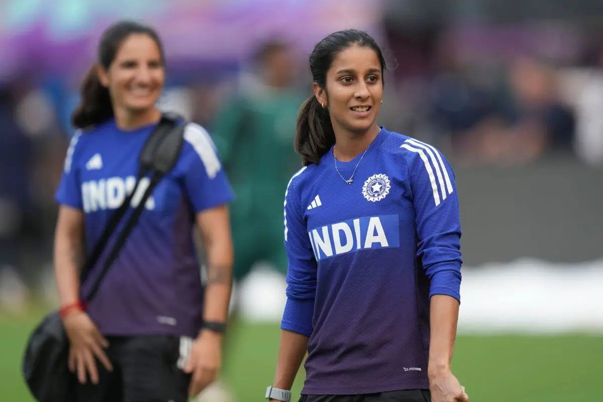Jemimah Rodrigues during a training session ahead of the ICC Women's World Cup 2025 final cricket match between India and South Africa, at DY Patil Stadium, in Navi Mumbai, Saturday, Nov. 1, 2025. (PTI Photo/Kunal Patil)