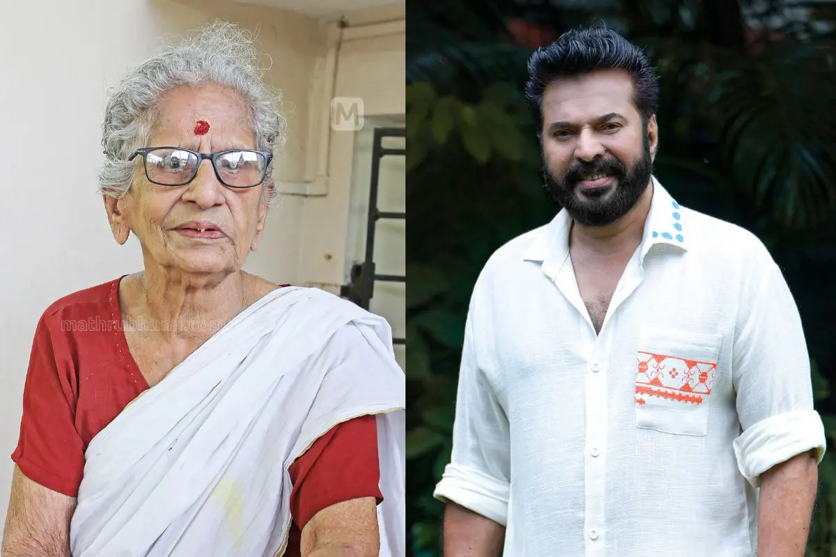 പ്രൊഫ. എം. ലീലാവതി, മമ്മൂട്ടി | ഫോട്ടോ: ടി.കെ. പ്രദീപ്കുമാർ\ മാതൃഭൂമി, Facebook