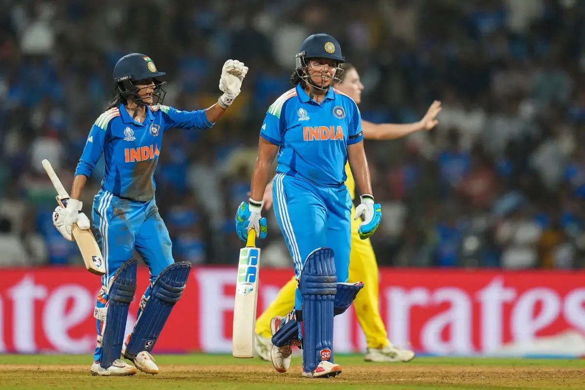 India's Richa Ghosh walks off after being dismissed during an ICC Women's World Cup semifinal ODI cricket match between India Women and Australia Women, at the DY Patil Stadium in Navi Mumbai. | Photo: PTI