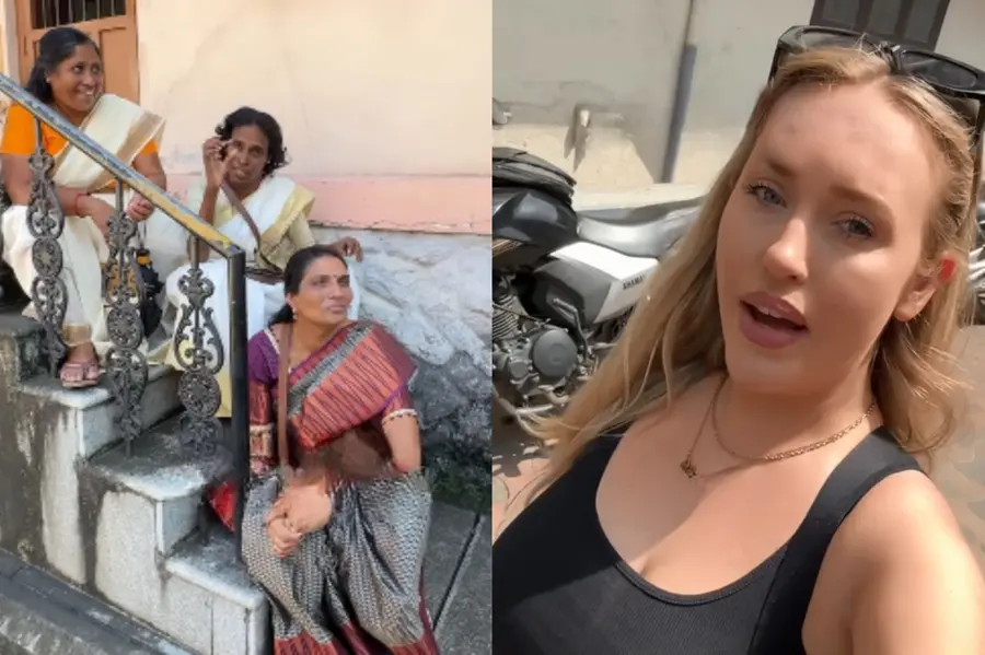 British influencer Emma and Alex reacting to a Malayali woman in Thiruvananthapuram demanding the return of the Kohinoor diamond