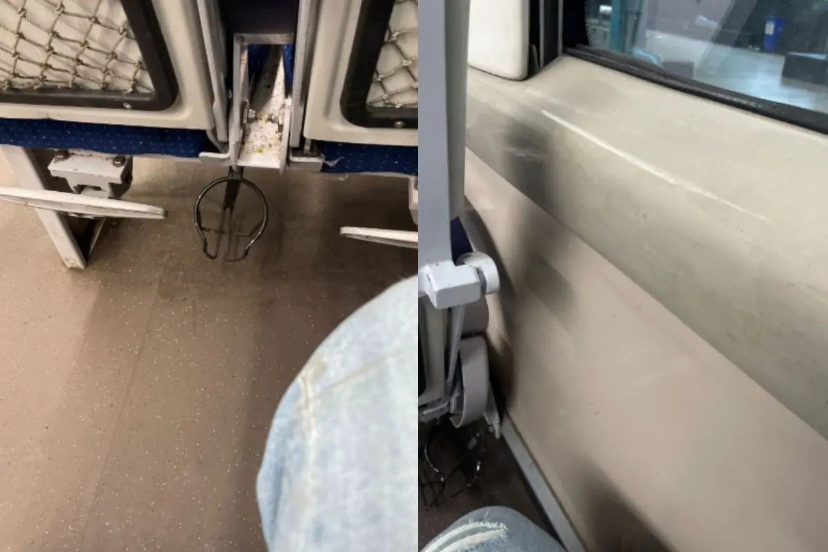 Pictures shared by the passenger from the Vande Bharat train (Photos: X)