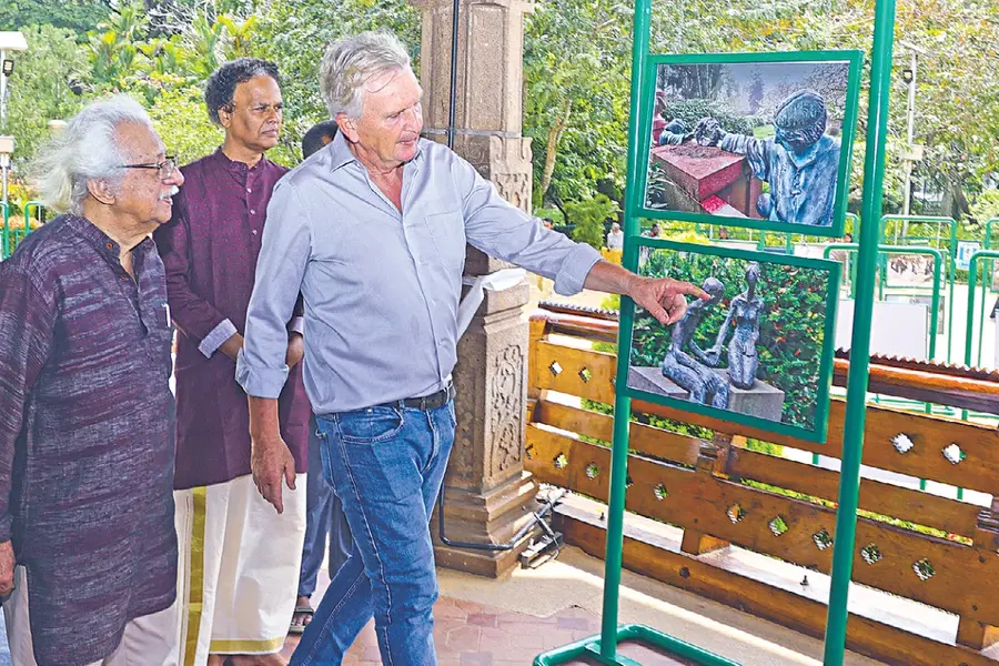 German photographer Michael Gleich's photo exhibition in Thiruvananthapuram, featuring images of cemeteries and death rituals from around the world