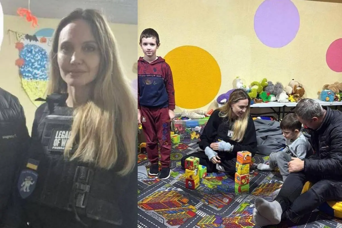 Angelina Jolie visits Ukrainian frontline city