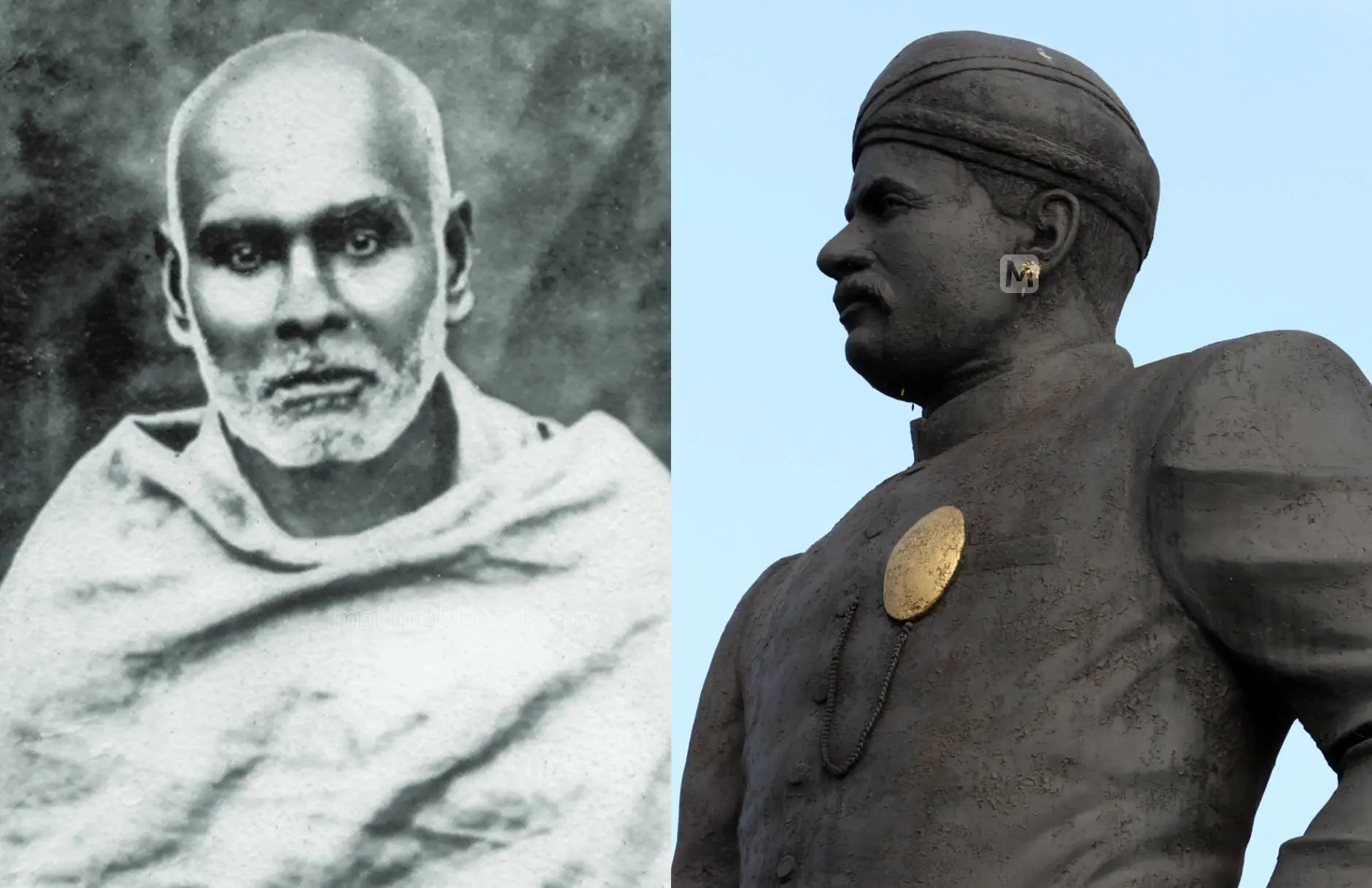 ശ്രീനാരായ ഗുരു, അയ്യൻകാളിയുടെ പ്രതിമ | ഫോട്ടോ: മാതൃഭൂമി