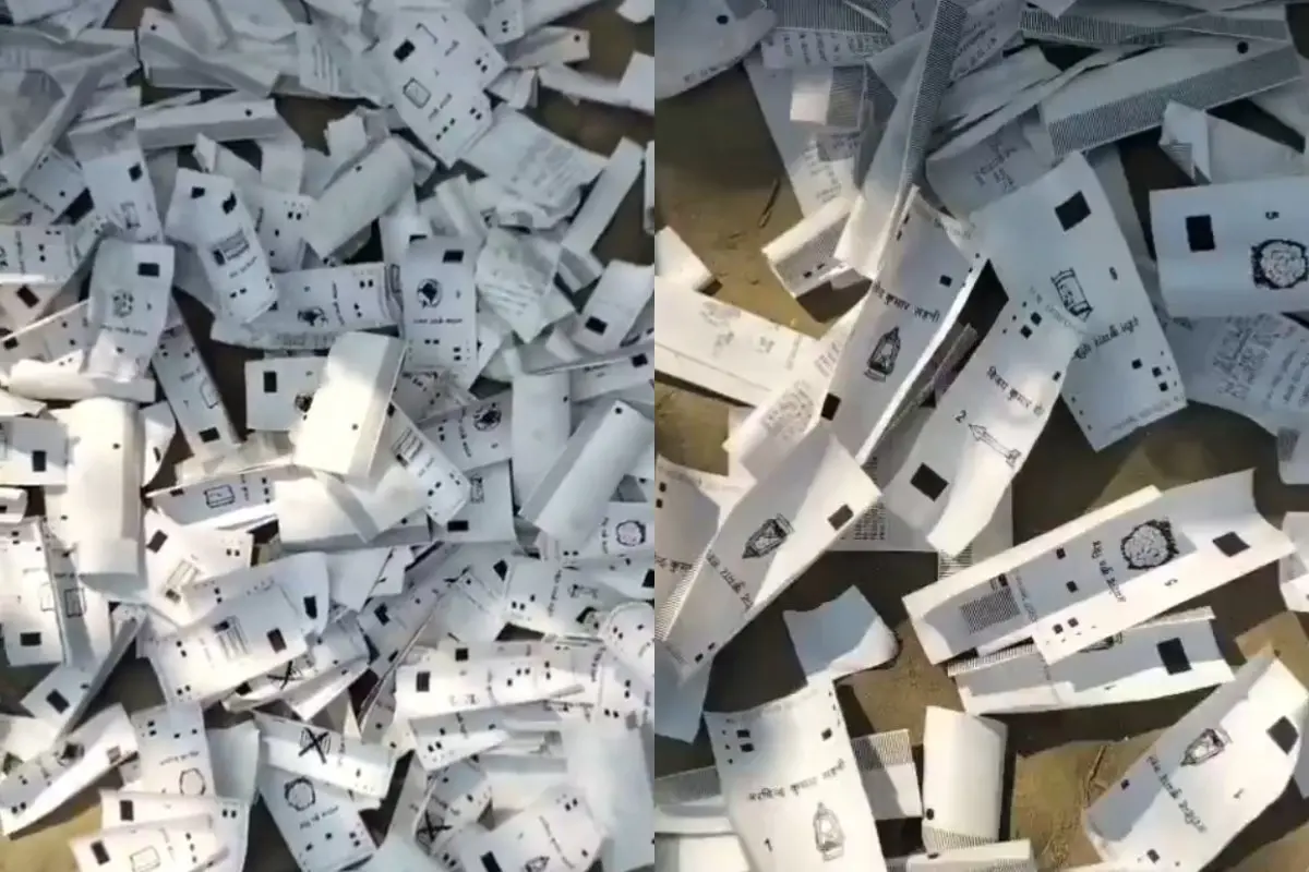 VVPAT slips found on roadside in Bihar | Photo: X/@RJDforIndia