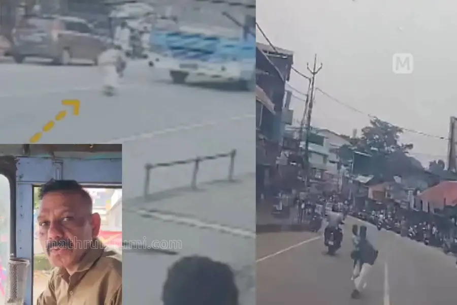 A screengrab of CCTV footage showing the incident, Unnikrishnan (inset)