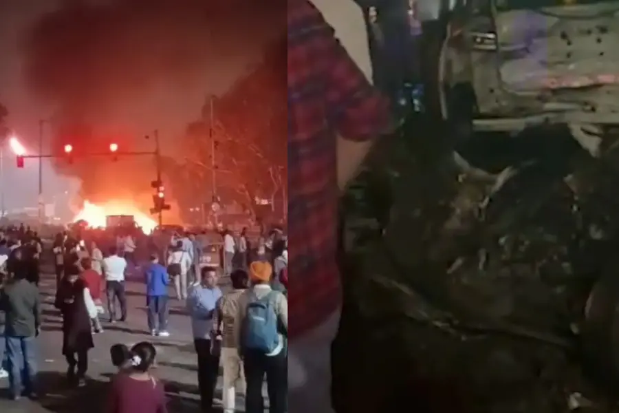 Footage shows the blast near Red Fort Metro Station