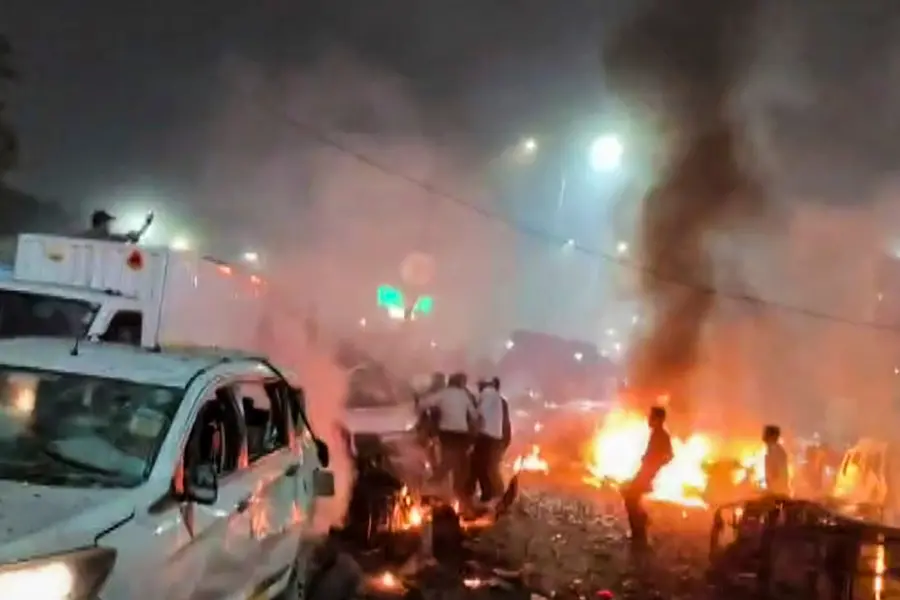 Rescue work underway after a blast occurred in a parked car near Red Fort