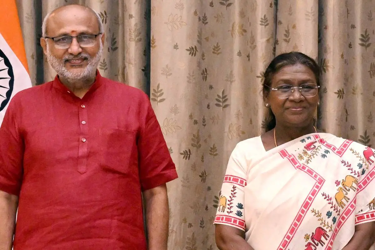 ഉപരാഷ്ട്രപതി സി.പി. രാധാകൃഷ്ണനും രാഷ്ട്രപതി ദ്രൗപതി മുര്മുവും | ANI