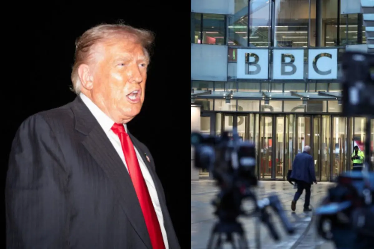 US President Donald Trump,  the entrance to the offices of the BBC in London | Photo: AFP