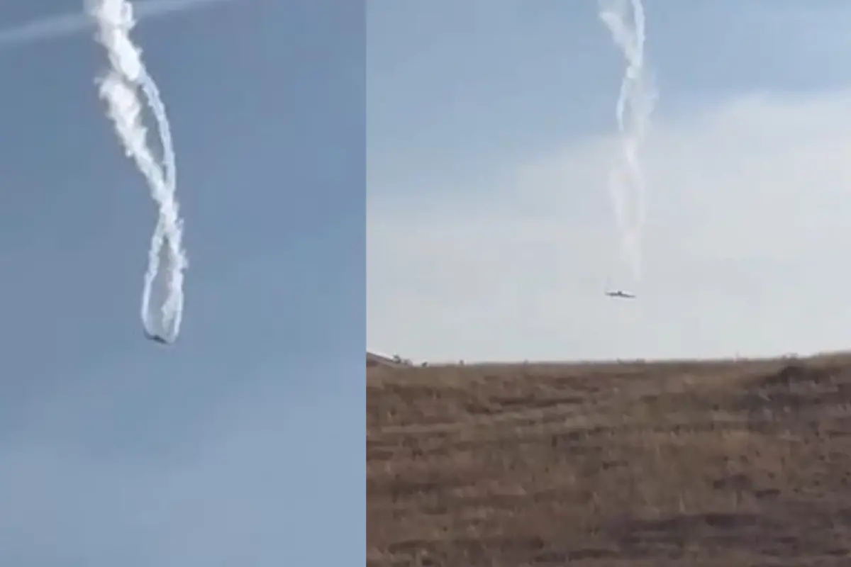 A footage showing the Turkish military plane seconds before the crash