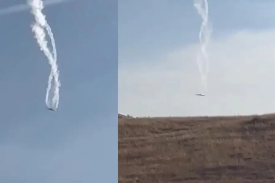 A footage showing the Turkish military plane seconds before the crash