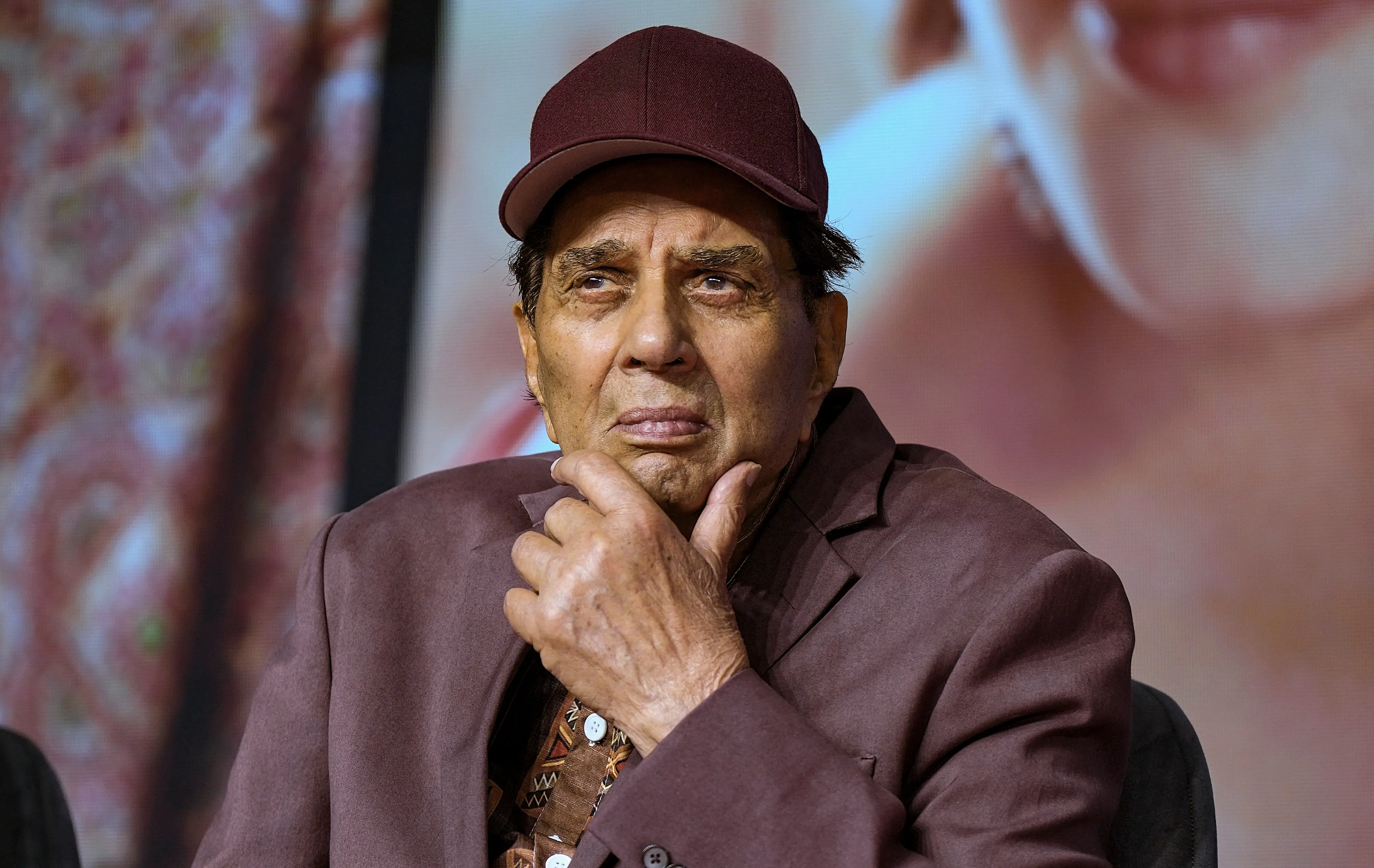 Actor Dharmendra during a press conference regarding his newly released film 'Rocky Aur Rani Ki Prem Kahani', in Mumbai. Dharmendra, who has been in hospital for several days, is in a serious condition but is stable, an industry insider said on Monday, Nov. 10, 2025. | File image: PTI
