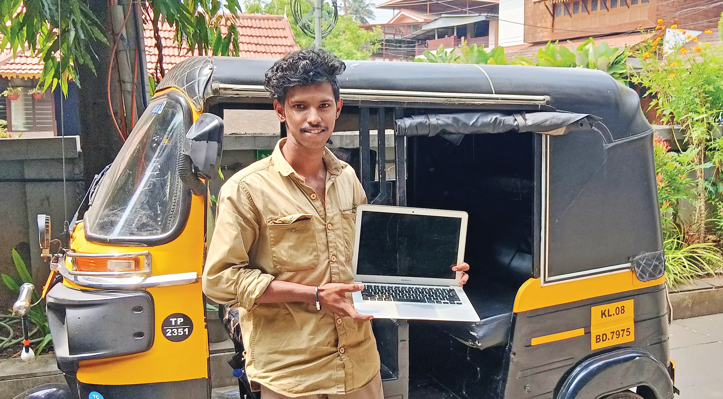 Godwin with the laptop