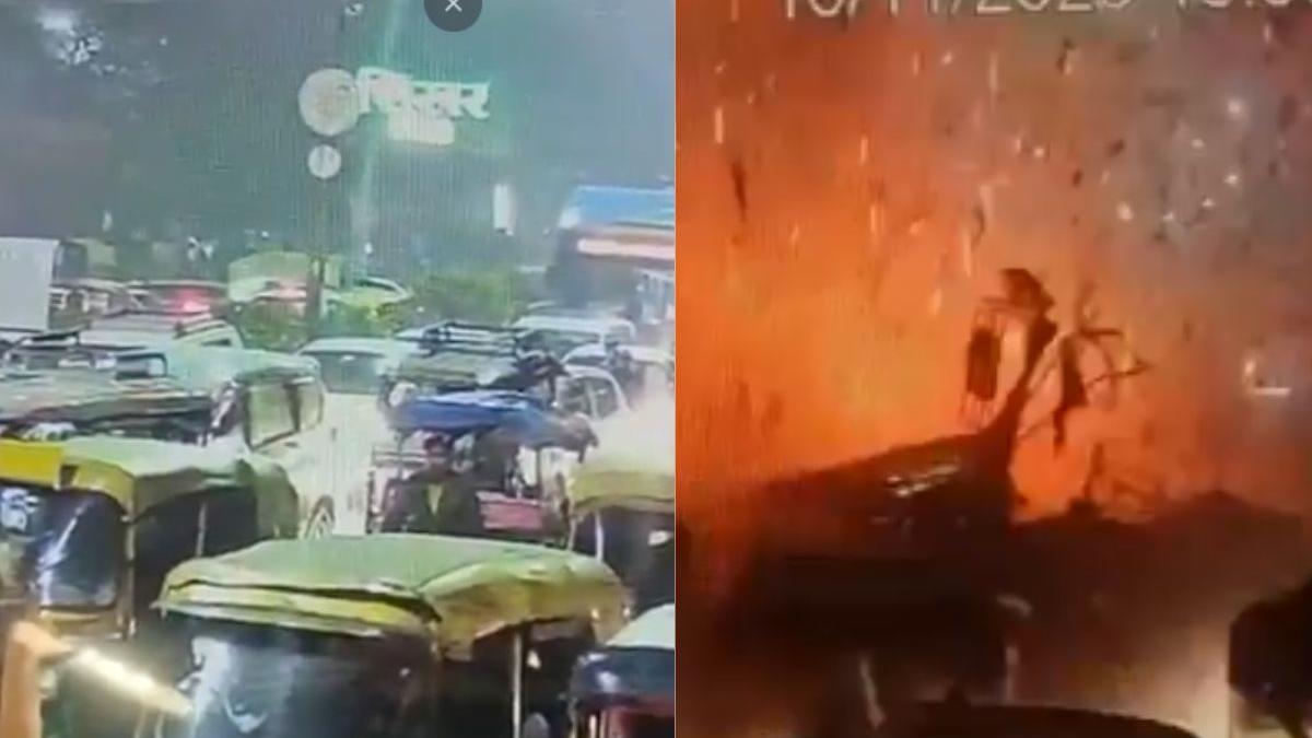 New CCTV footage shows exact moment white Hyundai i20 exploded near Red ...