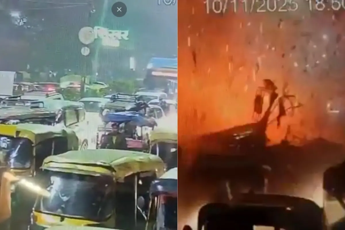 CCTV footage of the car bomb blast near the Red Fort