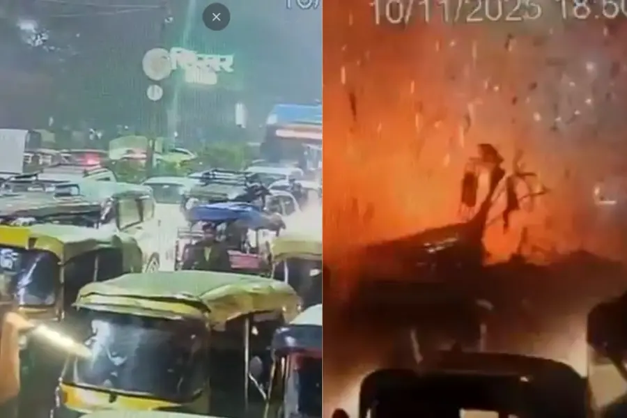 CCTV footage of the car bomb blast near the Red Fort