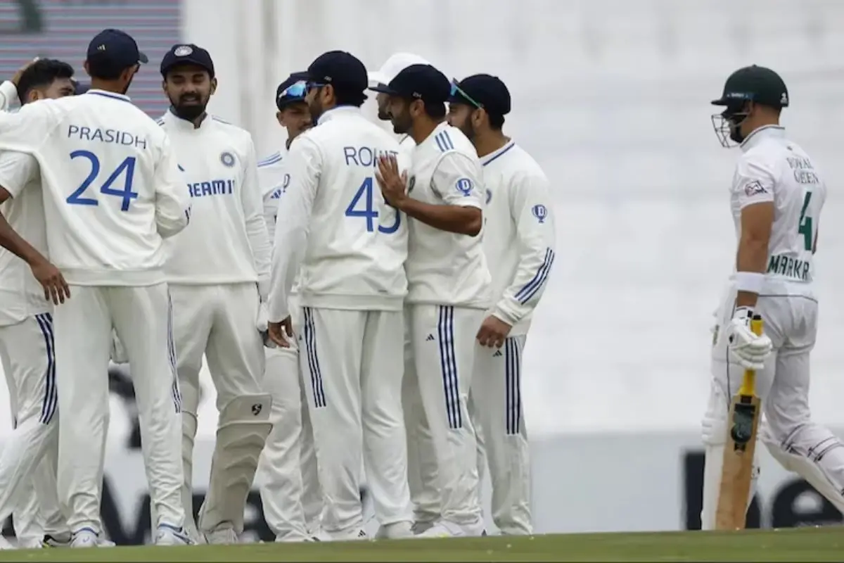 Indian Test players warm up at Eden Gardens ahead of the series opener against South Africa. Photo: PTI