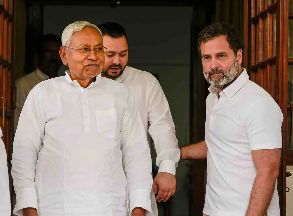 നിതീഷ് കുമാര്, തേജസ്വി യാദവ്, രാഹുല് ഗാന്ധി |ഫോട്ടോ:PTI
