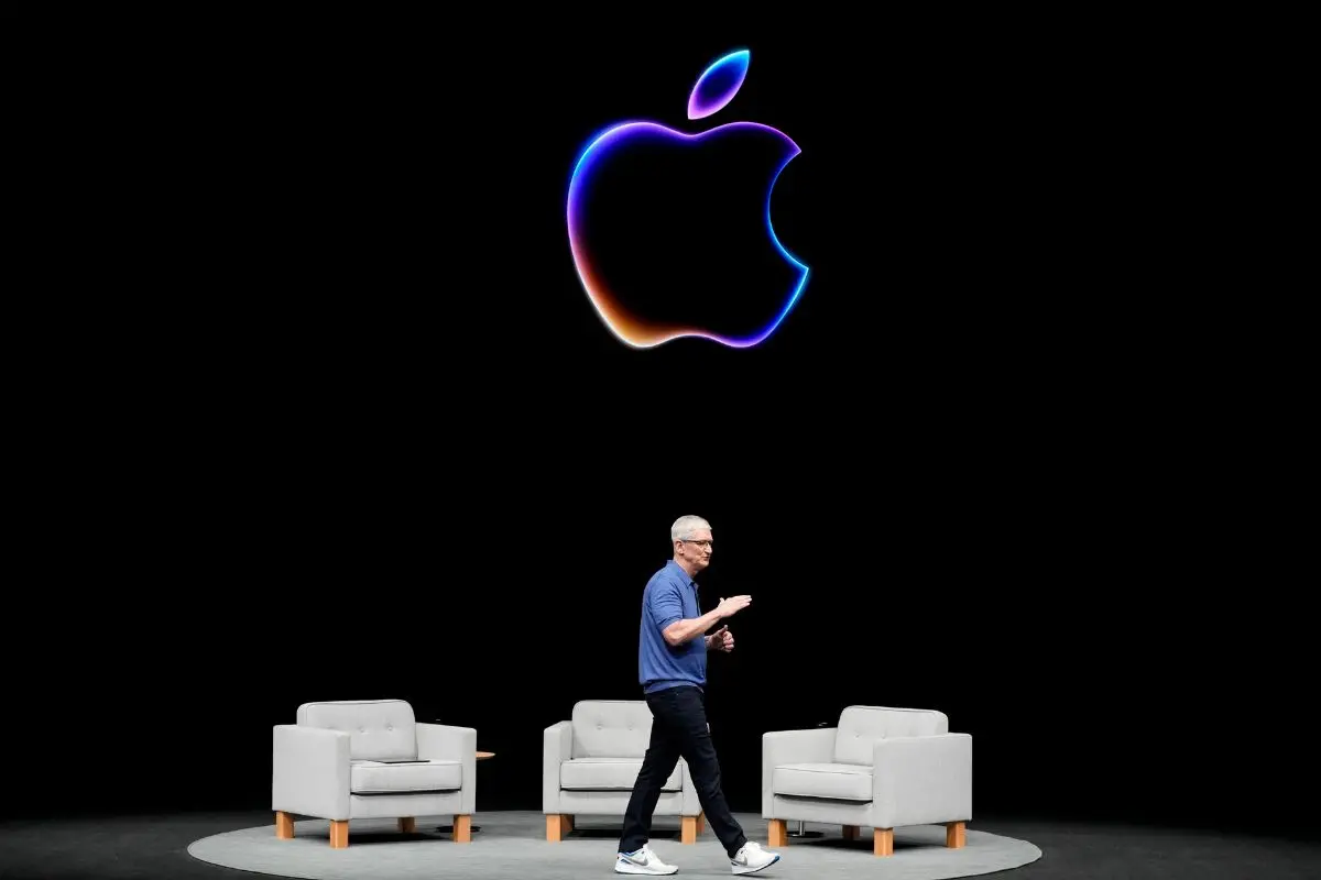 Apple CEO Tim Cook speaking at an Apple event in Cupertino last year. (AP/PTI)