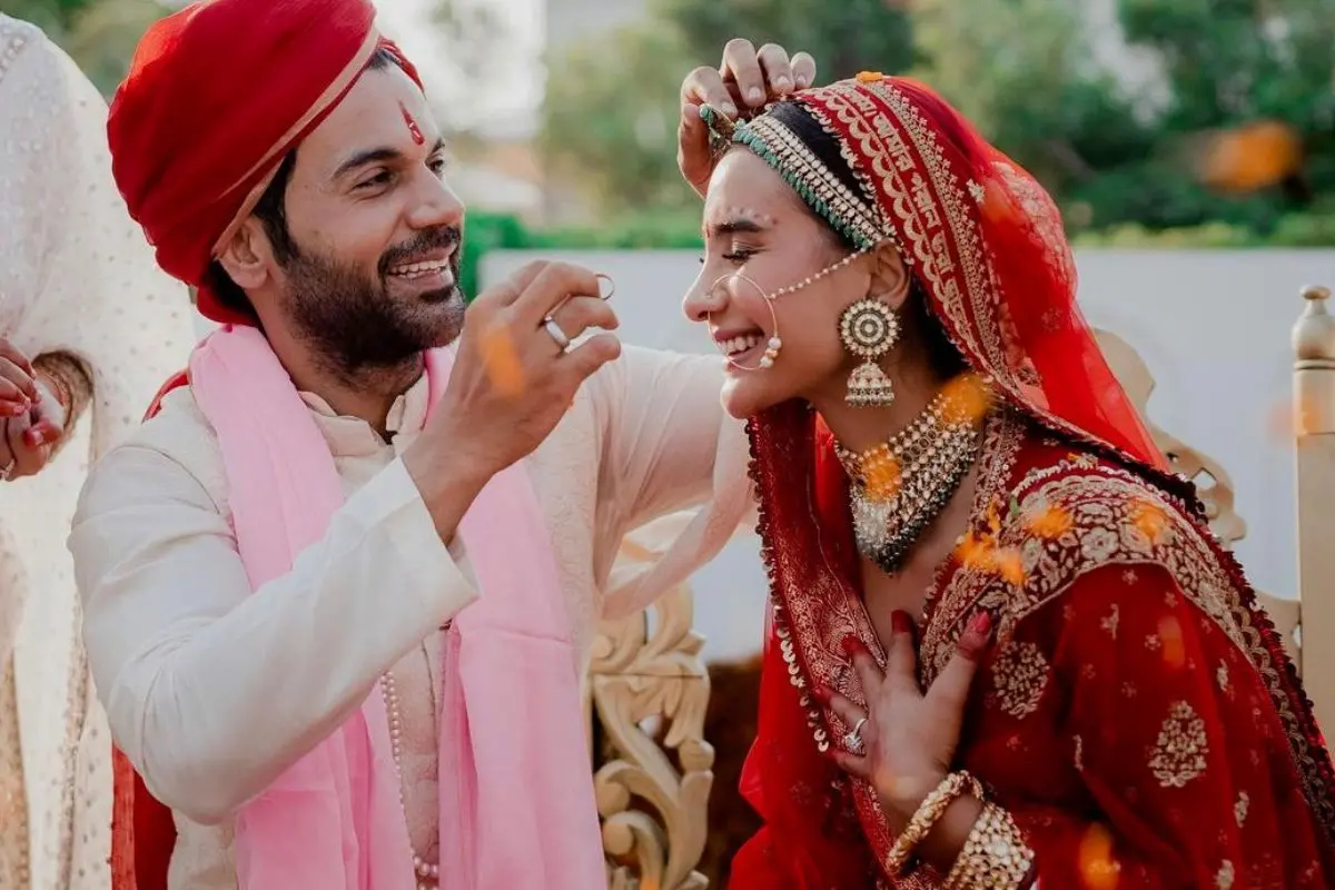 Rajkummar Rao and Patralekhaa on their wedding day - a moment of love and promise now made even sweeter with the arrival of their baby girl. (Photo: ANI)