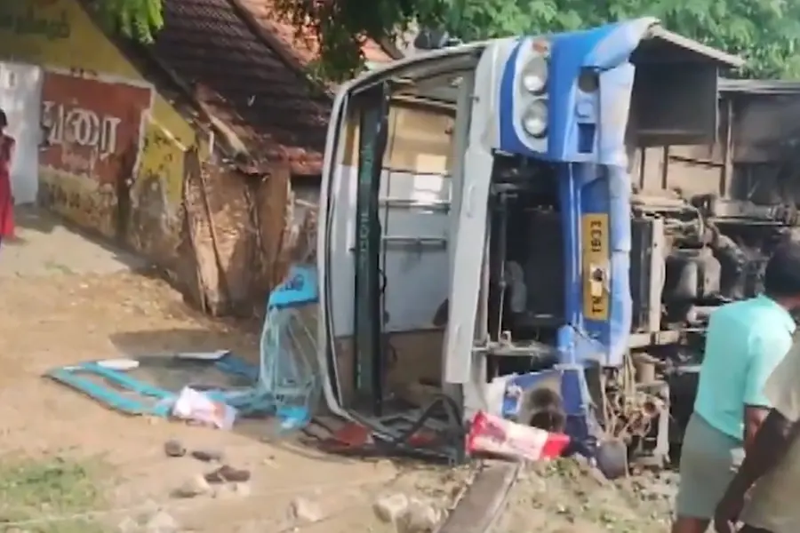 Bus involved in the accident in Tamil Nadu | PTI