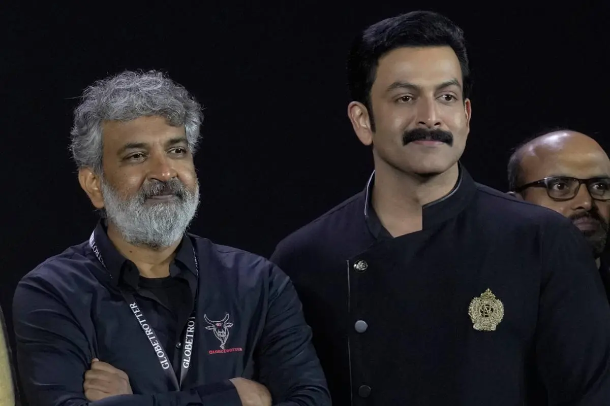 പൃഥ്വിരാജും രാജമൗലിയും 'ഗ്ലോബ്‌ട്രോട്ടര്‍ ഇവന്റി'ല്‍ | Photo: AP