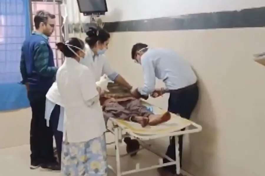 The injured being treated at the hospital in Jodhpur