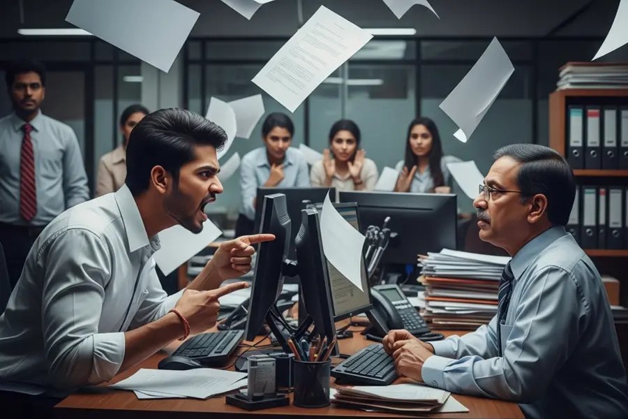 Representational Image of staff shouting at employer