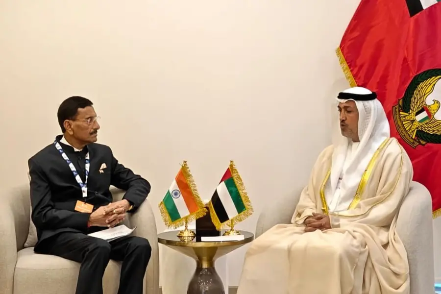 Sanjay Seth with Mohammed Mubarak Al Mazrouei