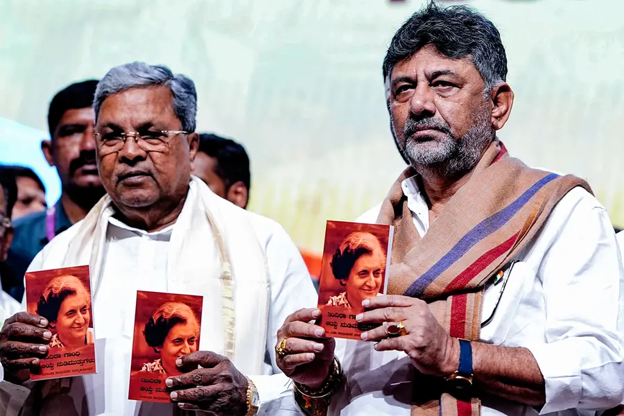 Karnataka Chief Minister Siddaramaiah and Deputy Chief Minister DK Shivakumar