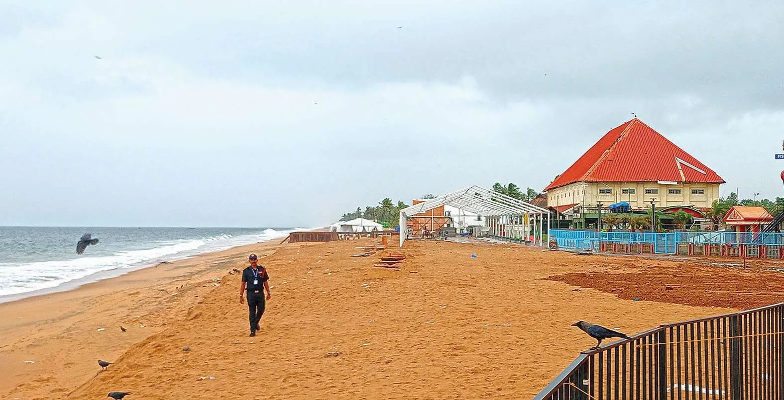 The artifical shore at Shanmugham