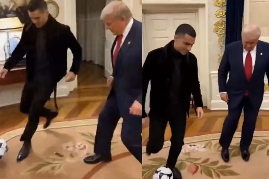 Ronaldo ‘plays football’ with President Trump during White House visit ...
