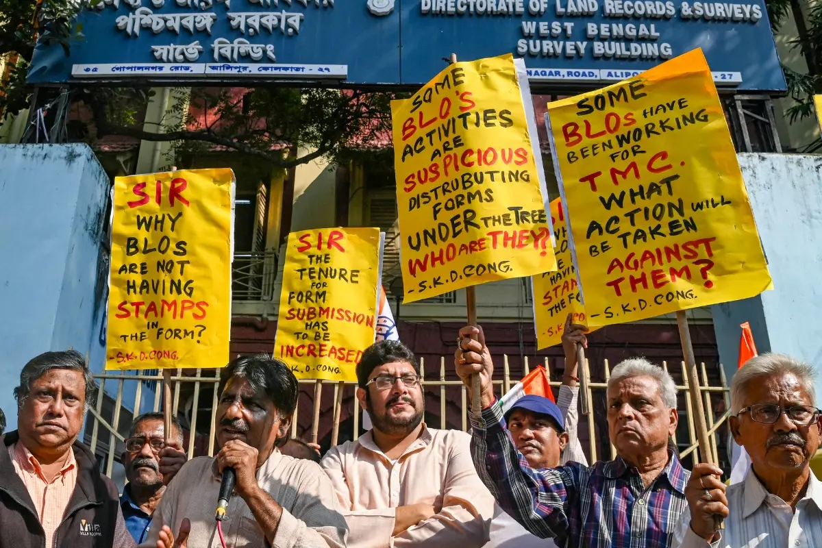 File Photo: Congress activists protest over Special Intensive Revision (SIR) procedure, in Kolkata | PTI