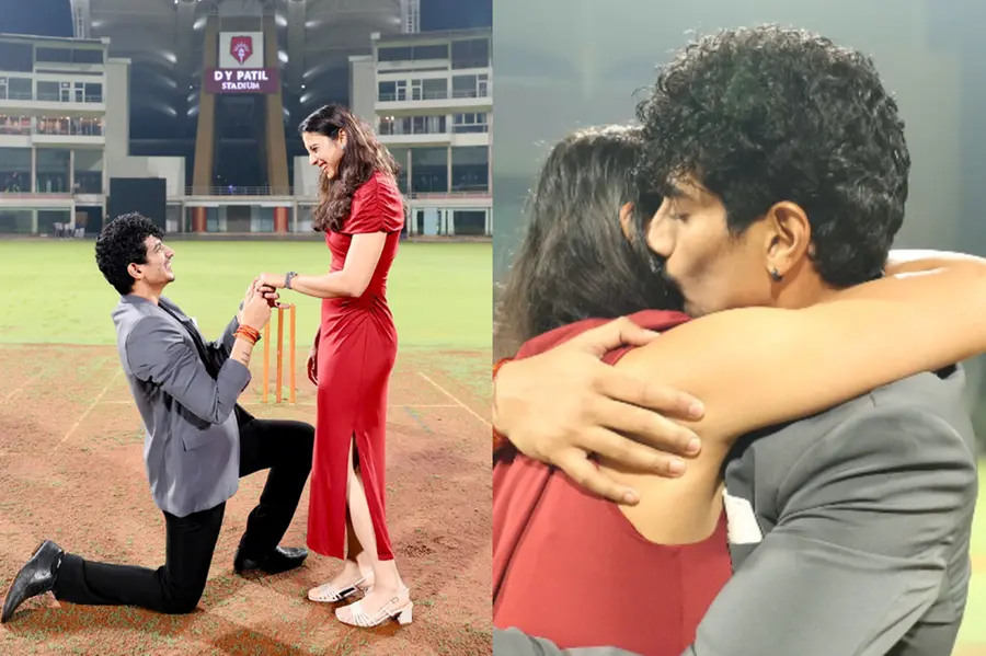 Cricketer Smriti Mandhana says yes to music composer Palash Muchhal's marriage proposal at a stadium