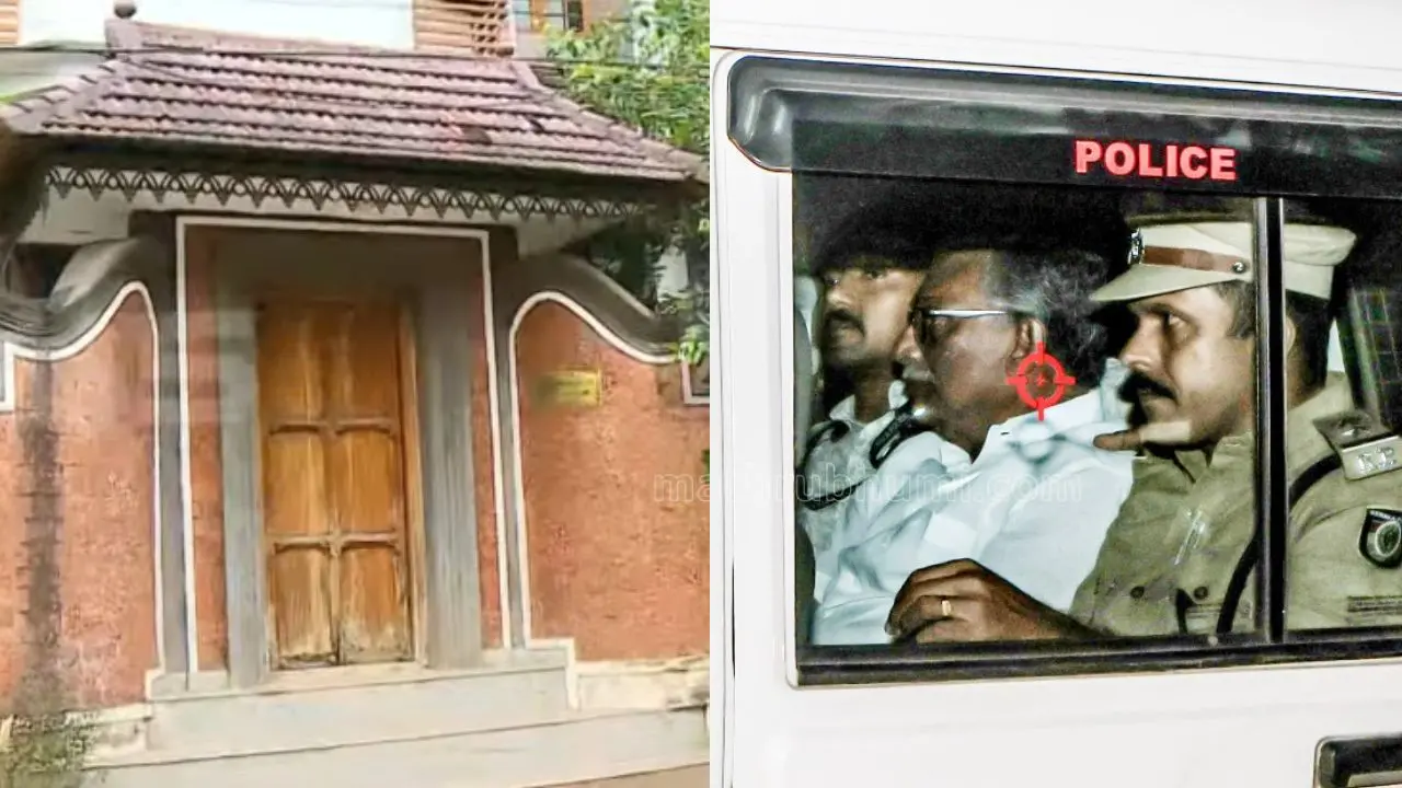 A Padmakumar's house in Aranmula; The former Devasom Board president being brought to the Kollam Vigilance Court judge's residence for appearance | Photo: C R Girish Kumar/ Mathrubhumi