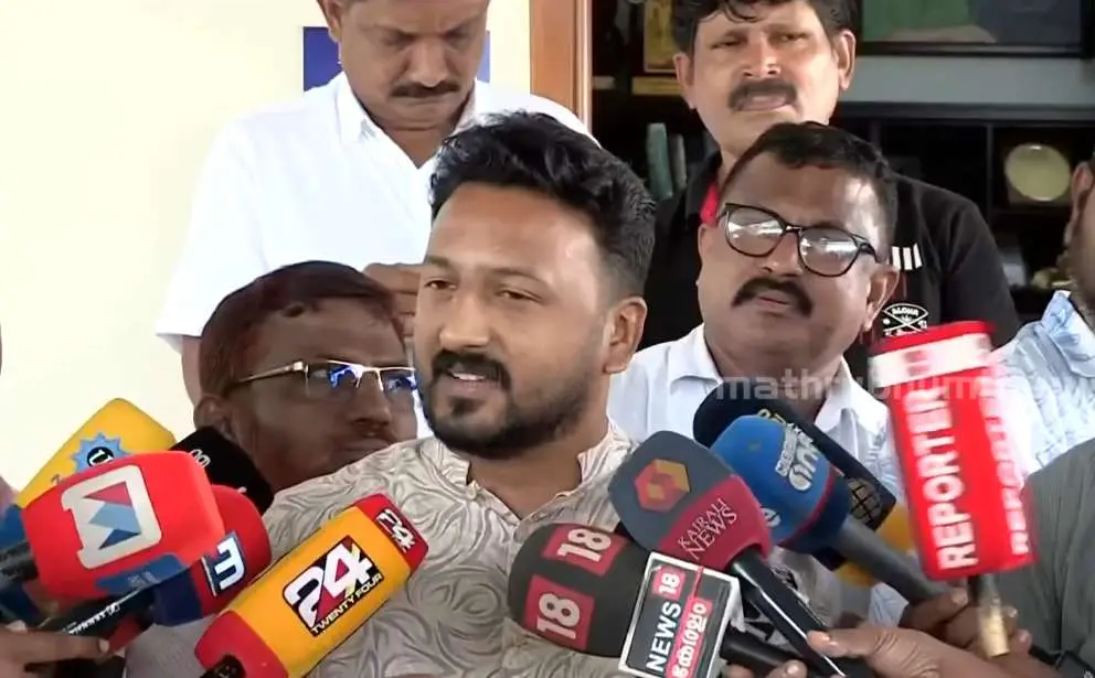 രാഹുൽ മാങ്കൂട്ടത്തിൽ | Photo: Screengrab/ Mathrubhumi News