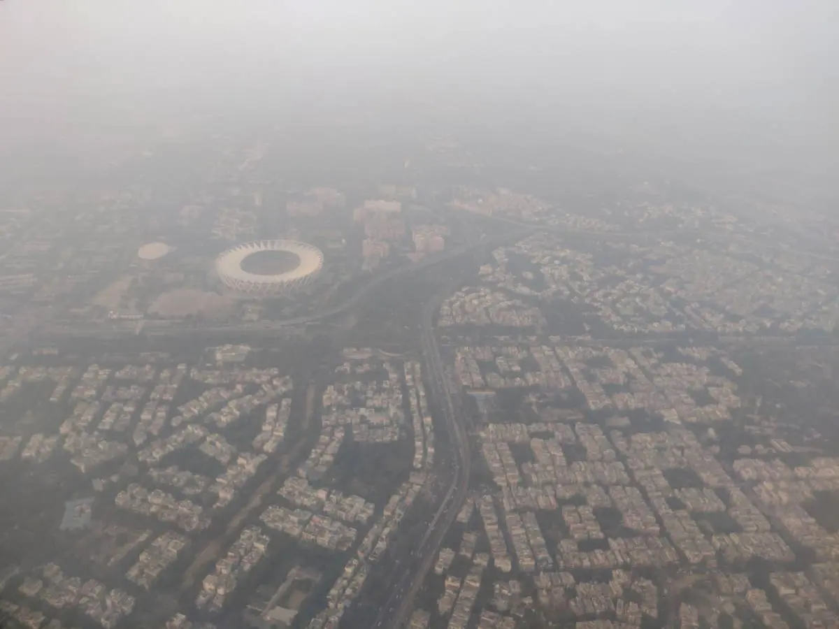 ഡൽഹി നഗരത്തിന്റെ ആകാശദൃശ്യം | Photo:REUTERS